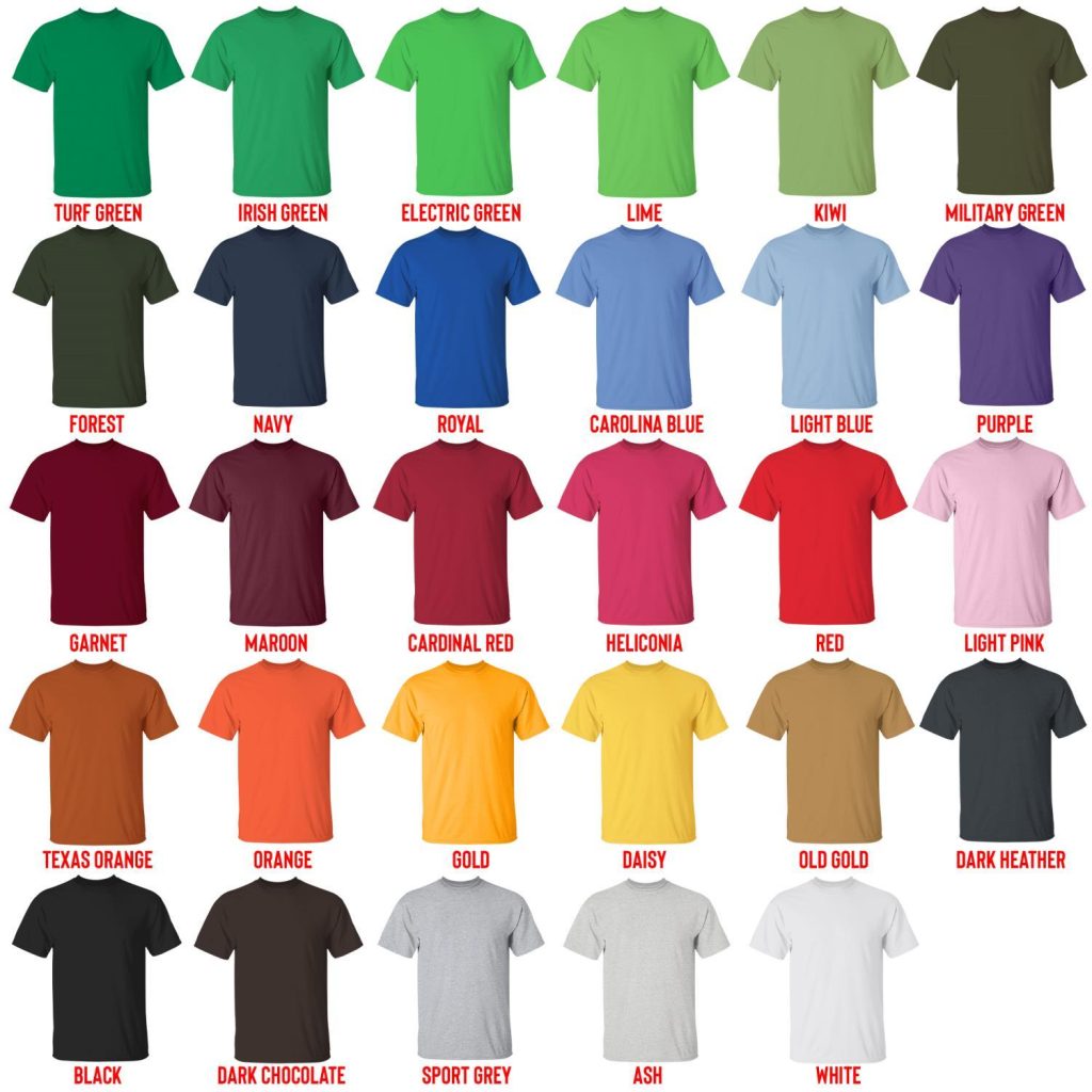 t shirt color chart - King Von Store