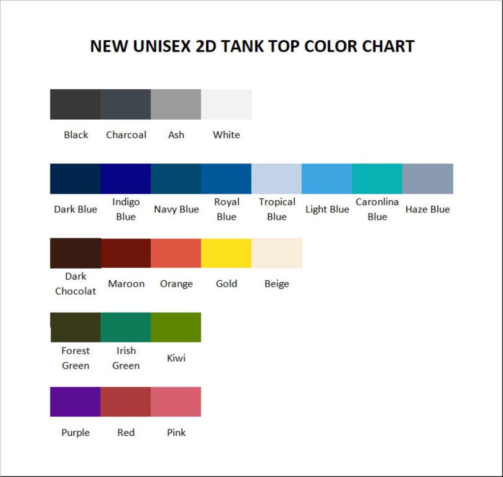 tank top color chart - King Von Store